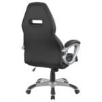 BRUCE UPHOLSTERED ADJUSTABLE HOME OFFICE DESK CHAIR BLACK - Image 8
