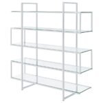 ELMER 63-INCH 5-SHELF BOOKSHELF CLEAR AND CHROME - Image 4