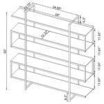 ELMER 63-INCH 5-SHELF BOOKSHELF CLEAR AND CHROME - Image 6