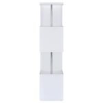 BAXTER 67-INCH 4-SHELF BOOKSHELF WHITE AND CHROME - Image 3
