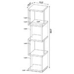 BAXTER 67-INCH 4-SHELF BOOKSHELF WHITE AND CHROME - Image 8