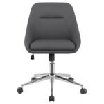 JACKMAN UPHOLSTERED ADJUSTABLE HOME OFFICE DESK CHAIR GREY - Image 3