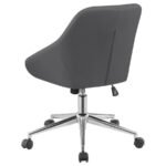 JACKMAN UPHOLSTERED ADJUSTABLE HOME OFFICE DESK CHAIR GREY - Image 4