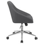 JACKMAN UPHOLSTERED ADJUSTABLE HOME OFFICE DESK CHAIR GREY - Image 5