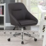 JACKMAN UPHOLSTERED ADJUSTABLE HOME OFFICE DESK CHAIR BROWN - Image 2