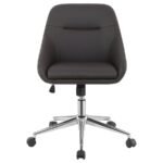 JACKMAN UPHOLSTERED ADJUSTABLE HOME OFFICE DESK CHAIR BROWN - Image 3