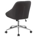 JACKMAN UPHOLSTERED ADJUSTABLE HOME OFFICE DESK CHAIR BROWN - Image 4