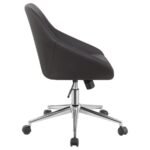 JACKMAN UPHOLSTERED ADJUSTABLE HOME OFFICE DESK CHAIR BROWN - Image 5