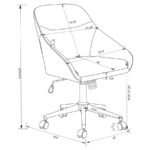 JACKMAN UPHOLSTERED ADJUSTABLE HOME OFFICE DESK CHAIR BROWN - Image 7