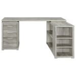 YVETTE 60-INCH 3-DRAWER L-SHAPE COMPUTER DESK GREY DRIFTWOOD - Image 5