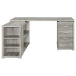 YVETTE 60-INCH 3-DRAWER L-SHAPE COMPUTER DESK GREY DRIFTWOOD - Image 6