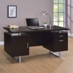 LAWTEY 60-INCH 2-DRAWER OFFICE COMPUTER DESK CAPPUCCINO - Image 2