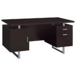 LAWTEY 60-INCH 2-DRAWER OFFICE COMPUTER DESK CAPPUCCINO