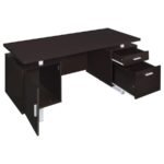 LAWTEY 60-INCH 2-DRAWER OFFICE COMPUTER DESK CAPPUCCINO - Image 3