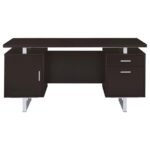 LAWTEY 60-INCH 2-DRAWER OFFICE COMPUTER DESK CAPPUCCINO - Image 4