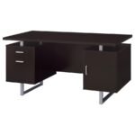LAWTEY 60-INCH 2-DRAWER OFFICE COMPUTER DESK CAPPUCCINO - Image 5