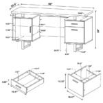 LAWTEY 60-INCH 2-DRAWER OFFICE COMPUTER DESK CAPPUCCINO - Image 14