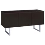 LAWTEY 5-DRAWER HOME OFFICE STORAGE CREDENZA CAPPUCCINO - Image 7