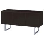 LAWTEY 5-DRAWER HOME OFFICE STORAGE CREDENZA CAPPUCCINO - Image 8