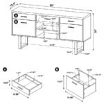LAWTEY 5-DRAWER HOME OFFICE STORAGE CREDENZA CAPPUCCINO - Image 11