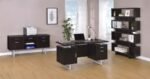 LAWTEY 5-DRAWER HOME OFFICE STORAGE CREDENZA CAPPUCCINO - Image 12