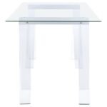 AMATURO 59-INCH GLASS TOP ACRYLIC WRITING DESK CLEAR - Image 4