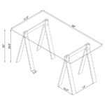 AMATURO 59-INCH GLASS TOP ACRYLIC WRITING DESK CLEAR - Image 5
