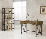ANALIESE 2-PIECE COMPUTER DESK BOOKCASE SET RUSTIC NUTMEG