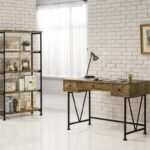 ANALIESE 2-PIECE COMPUTER DESK BOOKCASE SET RUSTIC NUTMEG