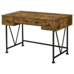 ANALIESE 2-PIECE COMPUTER DESK BOOKCASE SET RUSTIC NUTMEG - Image 3