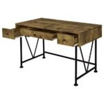 ANALIESE 2-PIECE COMPUTER DESK BOOKCASE SET RUSTIC NUTMEG - Image 4