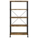 ANALIESE 2-PIECE COMPUTER DESK BOOKCASE SET RUSTIC NUTMEG - Image 9