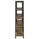 ANALIESE 63-INCH 4-SHELF DOUBLE BOOKSHELF RUSTIC NUTMEG - Image 5