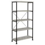 ANALIESE 63-INCH 4-SHELF BOOKSHELF GREY DRIFTWOOD