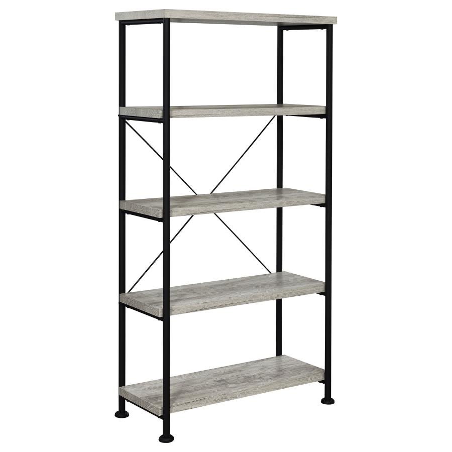 801546_02x900.jpg ANALIESE 63-INCH 4-SHELF BOOKSHELF GREY DRIFTWOOD - Image 1