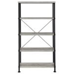 ANALIESE 63-INCH 4-SHELF BOOKSHELF GREY DRIFTWOOD - Image 3
