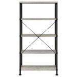 ANALIESE 63-INCH 4-SHELF BOOKSHELF GREY DRIFTWOOD - Image 6