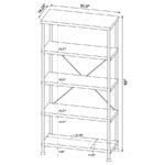 ANALIESE 63-INCH 4-SHELF BOOKSHELF GREY DRIFTWOOD - Image 8