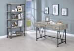 ANALIESE 63-INCH 4-SHELF BOOKSHELF GREY DRIFTWOOD - Image 9