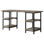 KEMPER 59-INCH 4-SHELF WRITING DESK WEATHERED BROWN