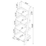 AMATURO 72-INCH 4-SHELF ACRYLIC LADDER BOOKSHELF CLEAR - Image 6