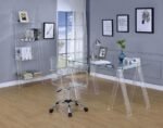 AMATURO 72-INCH 4-SHELF ACRYLIC LADDER BOOKSHELF CLEAR - Image 8