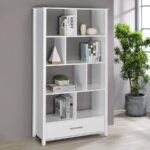 DYLAN 68-INCH 4-SHELF STORAGE BOOKSHELF WHITE HIGH GLOSS - Image 2