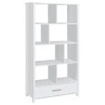 DYLAN 68-INCH 4-SHELF STORAGE BOOKSHELF WHITE HIGH GLOSS