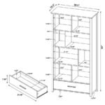 DYLAN 68-INCH 4-SHELF STORAGE BOOKSHELF WHITE HIGH GLOSS - Image 8