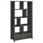 DYLAN 68-INCH 4-SHELF STORAGE BOOKSHELF WEATHERED GREY