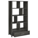 DYLAN 68-INCH 4-SHELF STORAGE BOOKSHELF WEATHERED GREY - Image 3