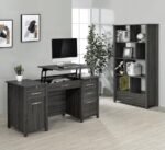 DYLAN 68-INCH 4-SHELF STORAGE BOOKSHELF WEATHERED GREY - Image 9