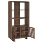 MADDOX 71-INCH 3-SHELF CABINET BOOKCASE WALNUT - Image 3