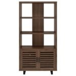 MADDOX 71-INCH 3-SHELF CABINET BOOKCASE WALNUT - Image 4